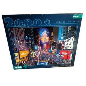 Vintage Buffalo Games 2000 Piece Jigsaw Puzzle Times Square New Years Eve NYC‎